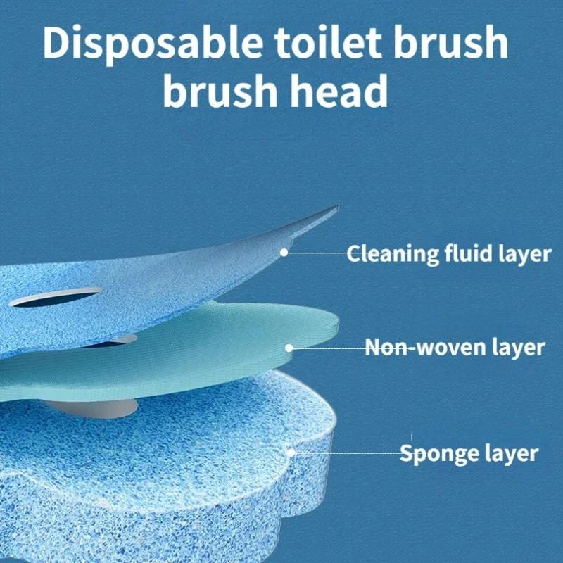 Brosse de toilette jetable Toilettes décontamination des toilettes nettoyage tête de rechange multifonctionnelle brosse de toilette jetable