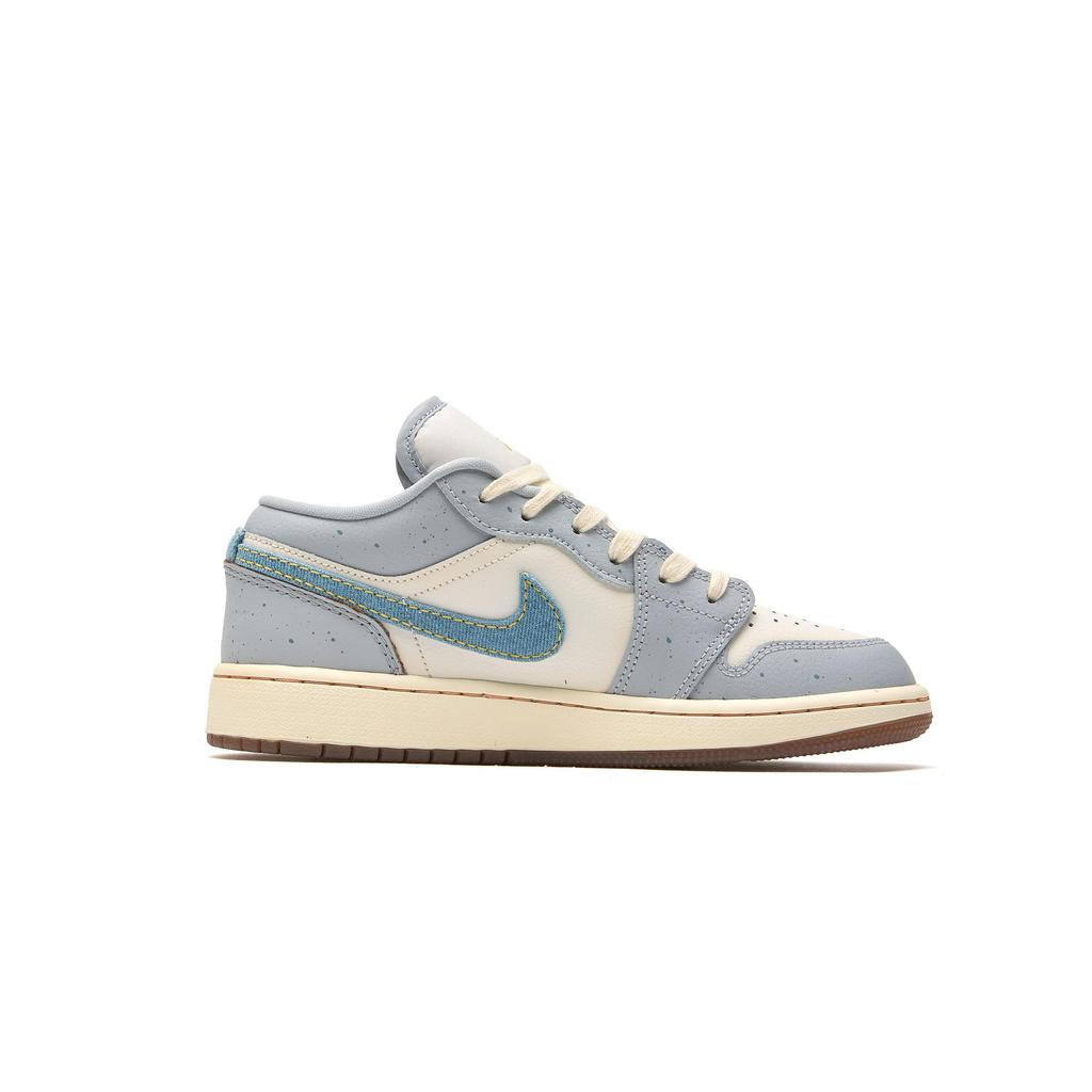 Jordan Air Jordan 1 Low SE Endless Summer Cushioning, Wear Resistant Low top Basketball Shoes GS White Blue FZ5046-041(Team196-)