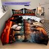 3Pcs Nighttime Urban Adventure Bedding Set Soft Fabric Duvet Cover Pillowcases Christmas Xmas Halloween Gift 1 Duvet Cover 2 Pillowcase S160