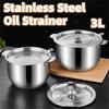 3L Oil Filter Pot Large Capacity Lard Strainer Stainless Steel Oil Can  Kitchen Cooking