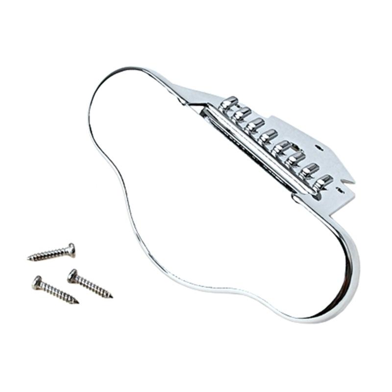 3.1x1.8inch Metal Mandolin Tailpiece Replacement Kit for 8 Strings Mandolins with Four Preinstalled Mounting Screw Holes