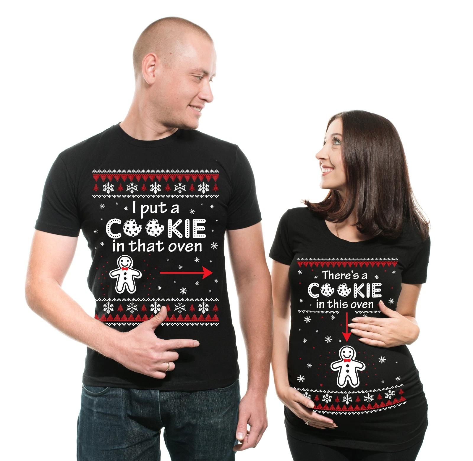 Christmas Couple Matching Maternity Tees Best Christmas Gift Pregnancy Shirt The 3XL