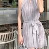 Women's Off-Shoulder Babydoll Halter Dress - Summer 2025 Loose Mini Sleeveless Design