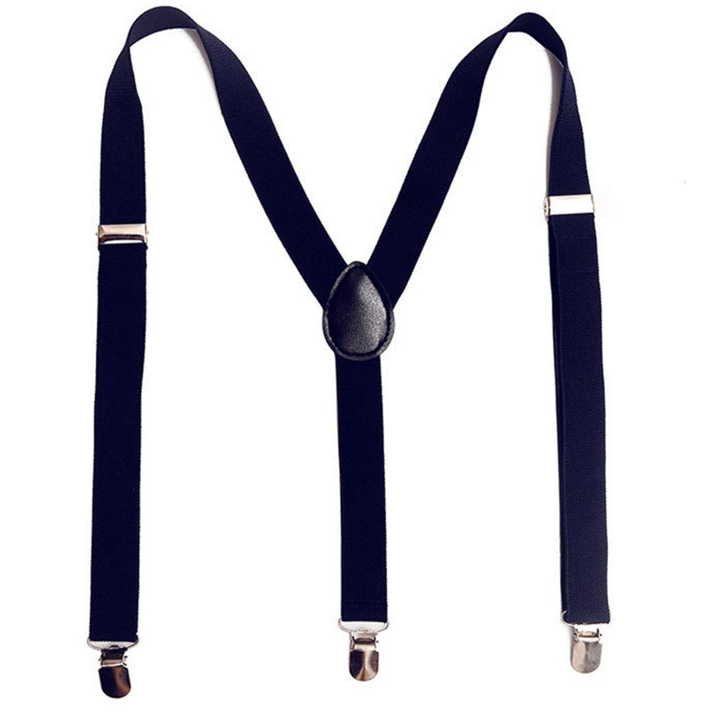 High-quality Braces Unisex Extra Wide With 4P Clips Solid Color Trousers Drop Clip
