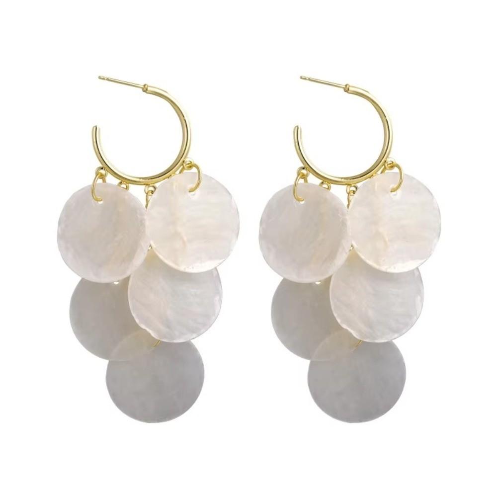Bohemian Style Tassel Earrings Petal Drop Dangle Earrings Korean Shell Dangle Earrings Holiday