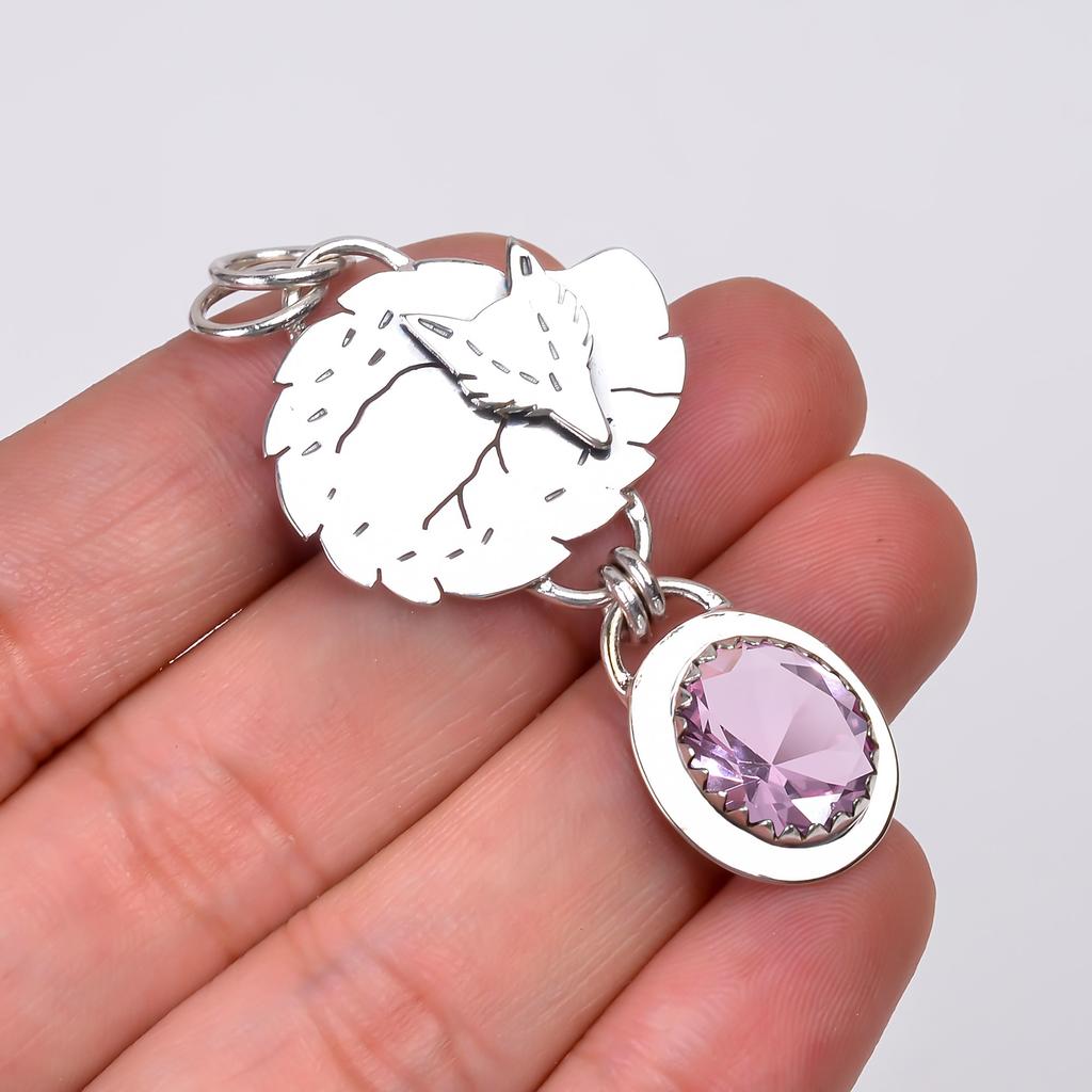 Pink Kunzite Gemstone 925 Sterling Silver Pendant V9000, Pink Pendant, Oval Pendant, Valentin's Day Gift, Gift For Her, Birthday Gift, Handmade Jewelr