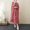 Printed Stand Neck Loose Oversized Vacation Dresses
