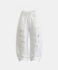 BADBLOOD Lace Layered Distressed Joggers - White