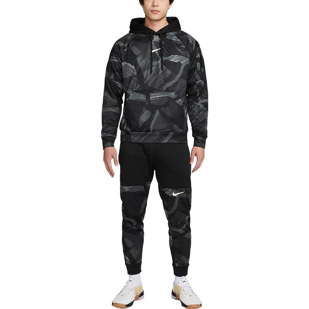 Nike FW22 Full Print Hooded Pullover Sweatshirt Men Tops Black DQ6950-010