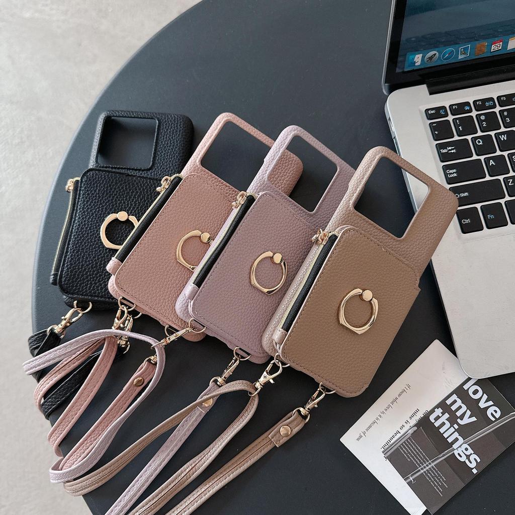 Redmi Note 12S 4G Crossbody Phone Case with Zipper Lanyard for Xiaomi 13T
