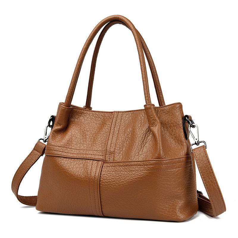

Large bag women s leisure large-capacity women s tote bag 2025 new commuter trendy texture soft leather messenger bucket bag