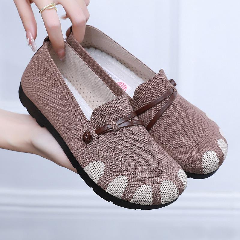 New Style Non-Slip Soft Sole Flat Shoes for Middle-Aged & Elderly Women - Spring/Autumn Comfort Shoes