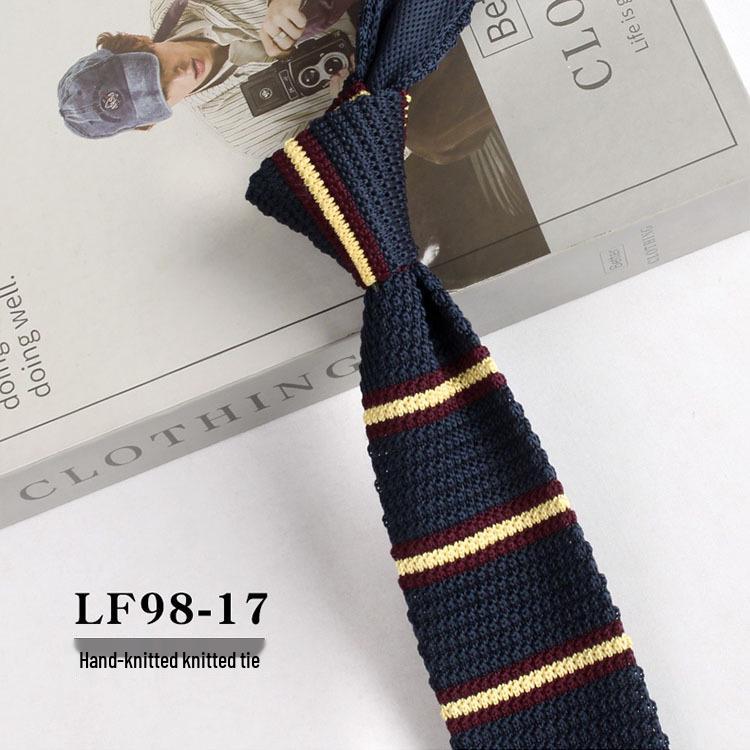 Stylish British Casual Slim Fit Knit Wool Tie, Unisex, 6cm Width.