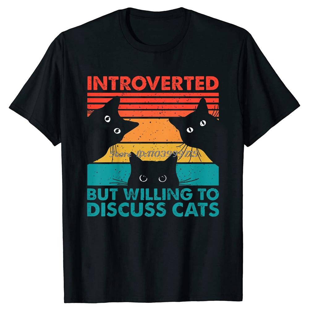 Ew People Retro Cat Funny Vintage Anti Social Introvert T-Shirt Cotton Cats Lover Harajuku Style Summer Pets Lover Clothes Tees S