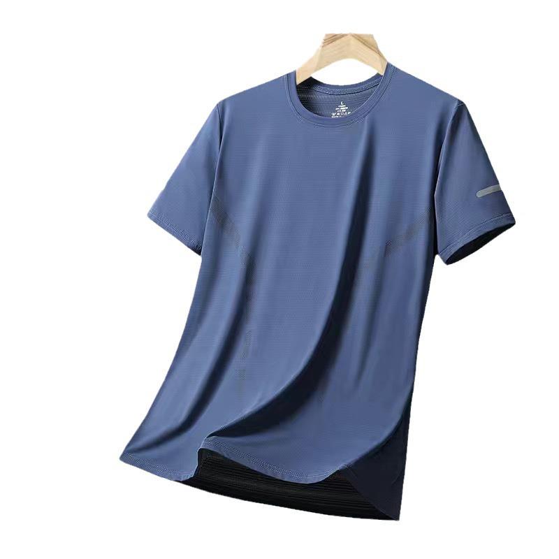 Men's Quick-Dry Ice Silk Mesh T-Shirt - Breathable, Loose-Fit, Casual Short Sleeve Sportswear