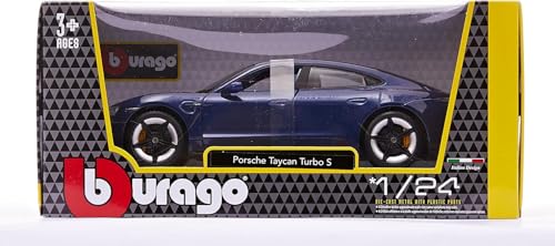 Burago Porsche Taycan 2019 Diecast Model Car, 1/24 Scale, Blue [Imported]