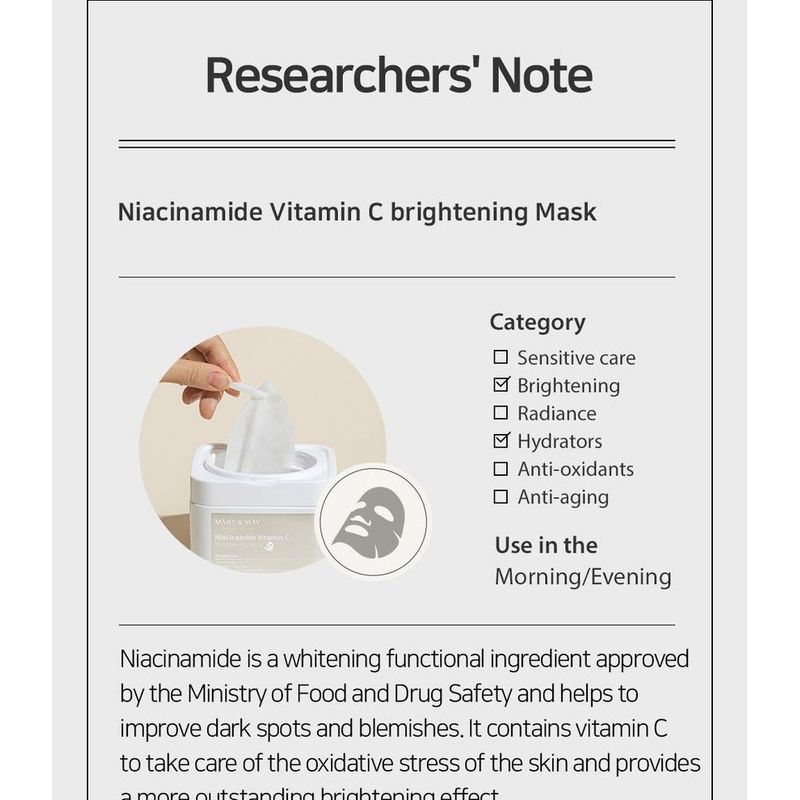 Mary&May - Niacinamide Vitamin C Brightening Mask