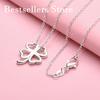 925 Sterling Silver 16-30 Inch Exquisite Heart-shaped Clover Pendant Necklace for Women's Fashionable Wedding Jewelry