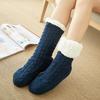 Lambswool Fleece Lined Non-Slip Winter Slipper Socks for Adults