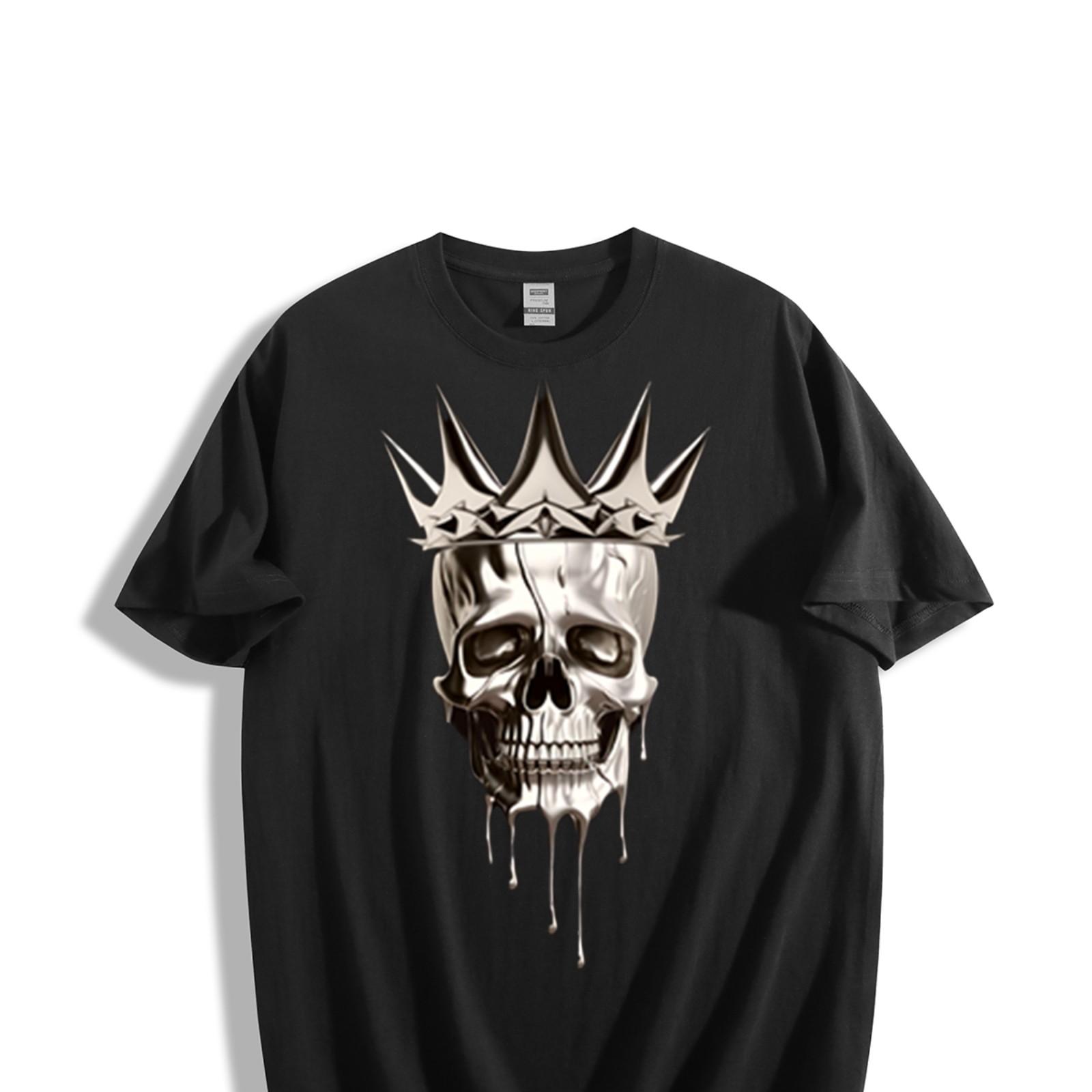 

Royal Crown Skull T-Shirt - Unique Dripping Design Unisex Tee M