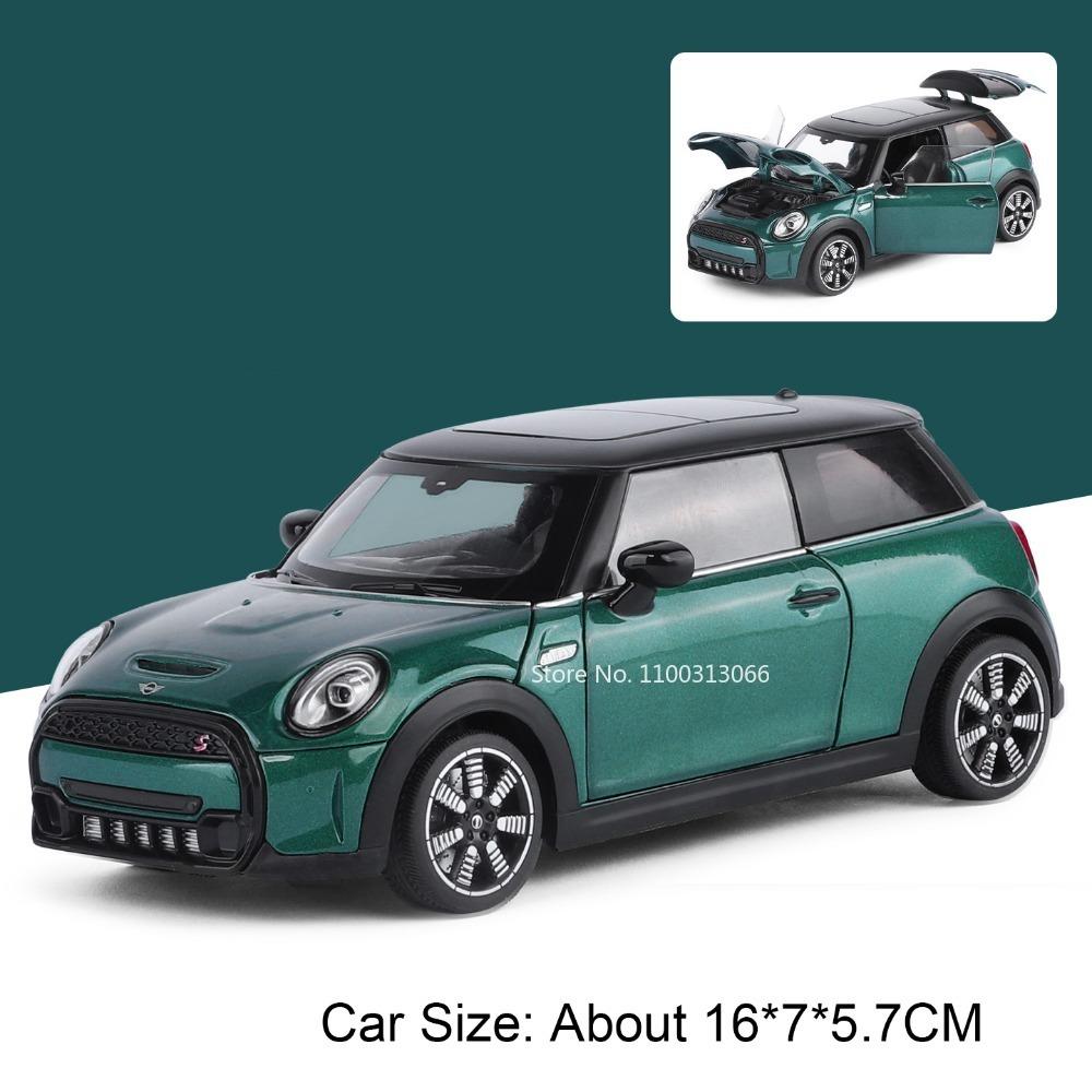 1:24er Maßstab MINI COOPER 325LI Modell Spielzeugautos Legierung Druckguss Türen Öffnen Stoßdämpfung Rückzieher Gummireifen Schmuck Fahrzeuge