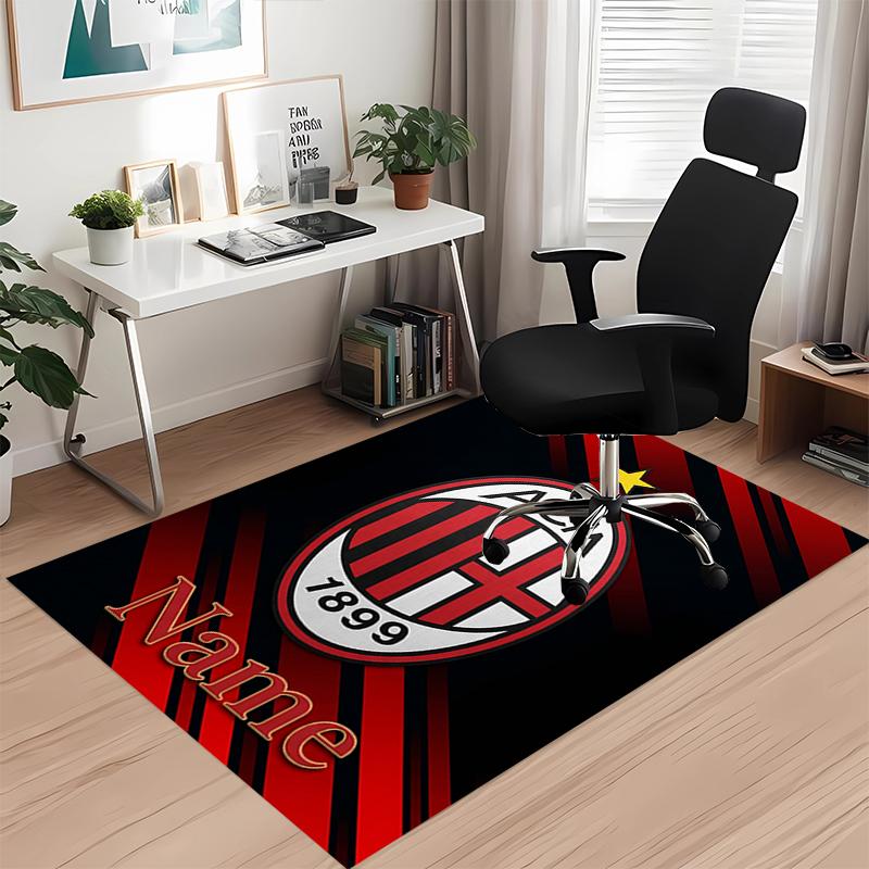 Custom Name Ac Milan Printed Carpet Rug For Office Chair Living Room Bedroom Kitchen Room Decor Gifts