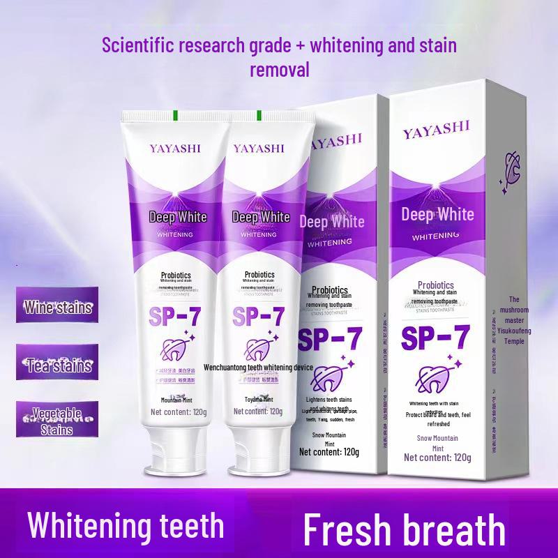 YAYASHI Deep White SP7 Whitening Toothpaste with Probiotics for Fresh Breath and Deep Whitening