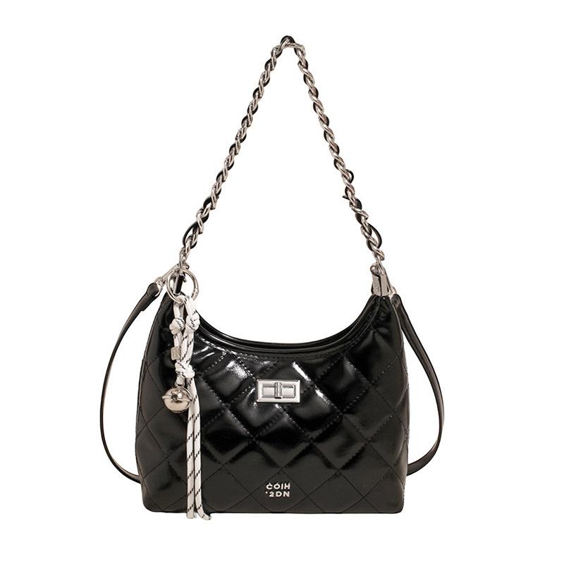 Rhombus chain bag women's summer 2025 new niche design messenger bag high-end sense foreign style shoulder bucket bag