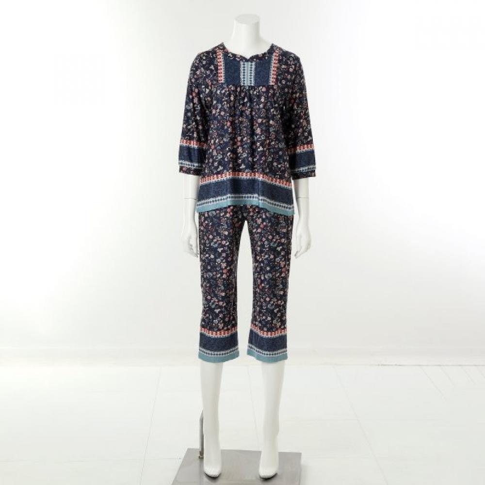 Venus Soft Comfortable Polyester Flower Border Home Wear Set[vevps117w]
