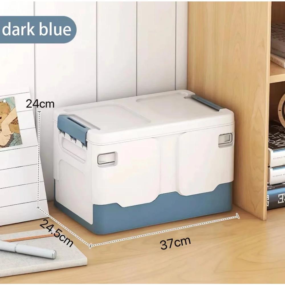 

Ящик для хранения, складной ящик для книг, коробка для организации занятий в классе, ящик для хранения игрушек, очень большой для гостиной, с крышкой 37*24*24CM синий