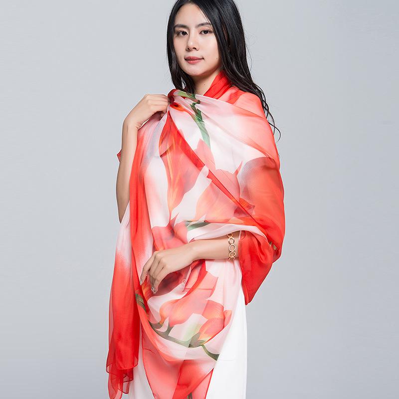 Extra Large Korean Style Chiffon Scarf - Versatile Beach Towel and Sun Protection Shawl for Women