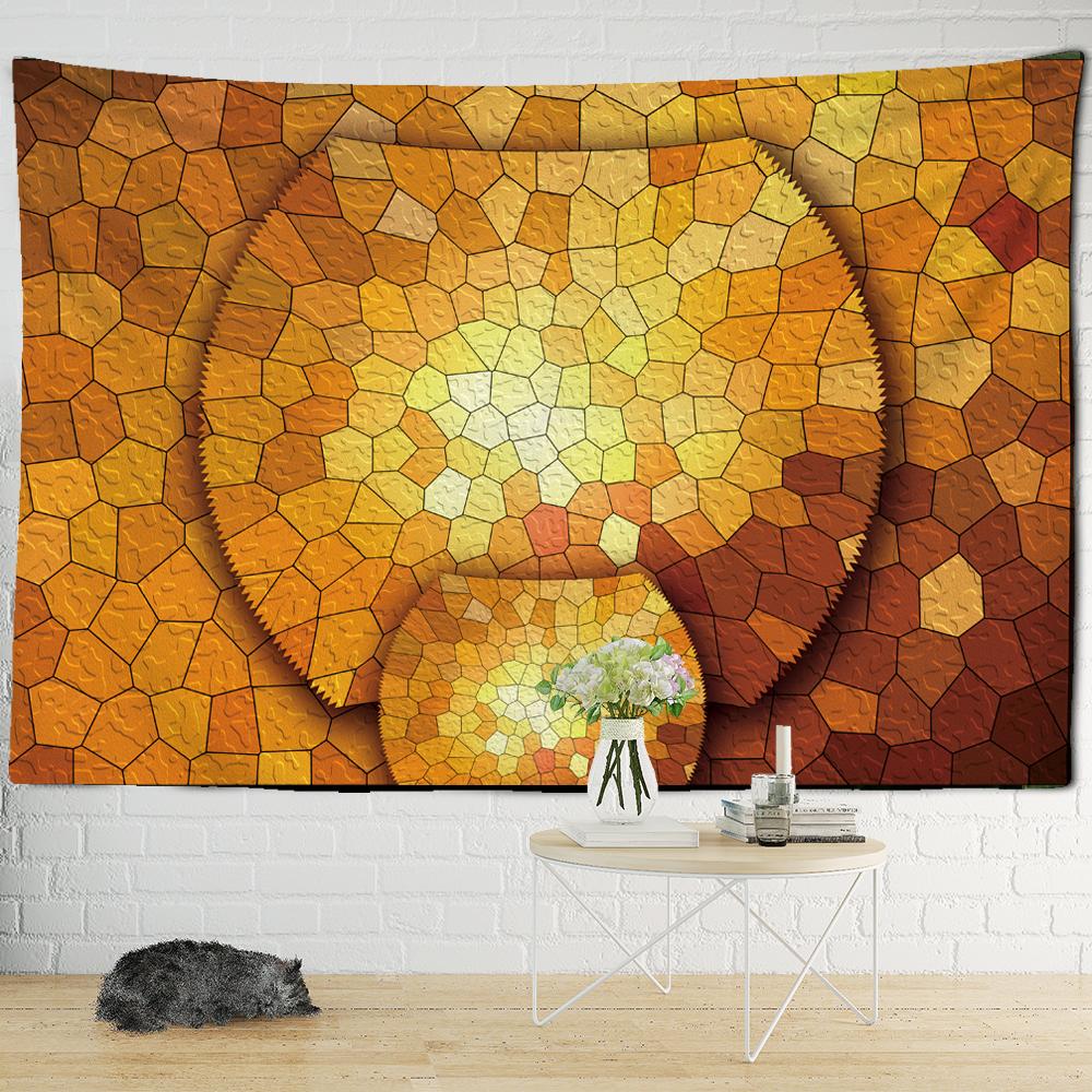 Hexagon Tapestry Wall Ceramic Tile Pattern Bohemian Hippie Travel Camping Mat Room Printing Polyester Home Decor