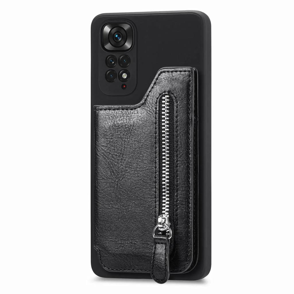 Kartenhalter Leder Reißverschluss Geldbörse Magnetische Hülle Für XiaoMi Redmi Note 14 13 12 11 11S 13C 10C X4 Pro 5G POCO X6 X3 NFC Tasche Hülle