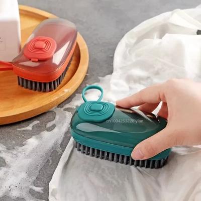 Brosse de lavage automatique remplie de liquide Brosse de nettoyage pour vêtements et chapeaux Fournitures de brosse de lavage ménagère multifonctionnelle