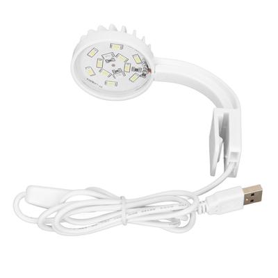 Fish Tank Clip Light 5W 5V 12 LEDs Blue White Light High Brightness Adjustable Angle USB Clamp