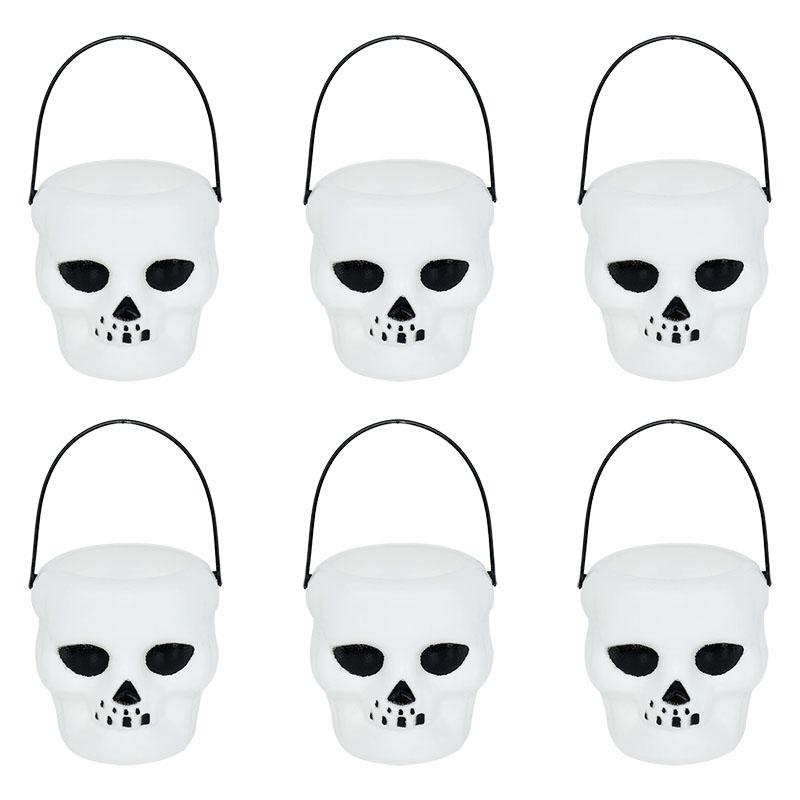 6 buc Mini Găleată de Bomboane de Halloween Oală Vrăjitoare Schelet Cazan Suport Borcan Truc sau Treat Decor de Petrecere de Halloween Recuzită Jucărie pentru Copii