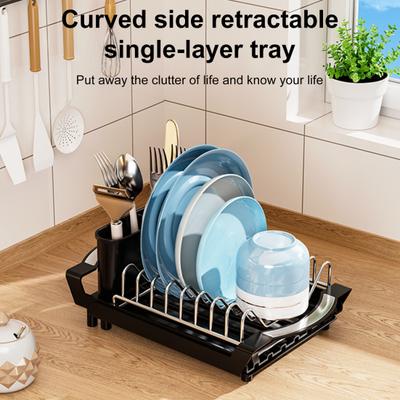 Dish Drying Rack with Cutlery Holder Large Capacity Strong Load-bearing Countertop