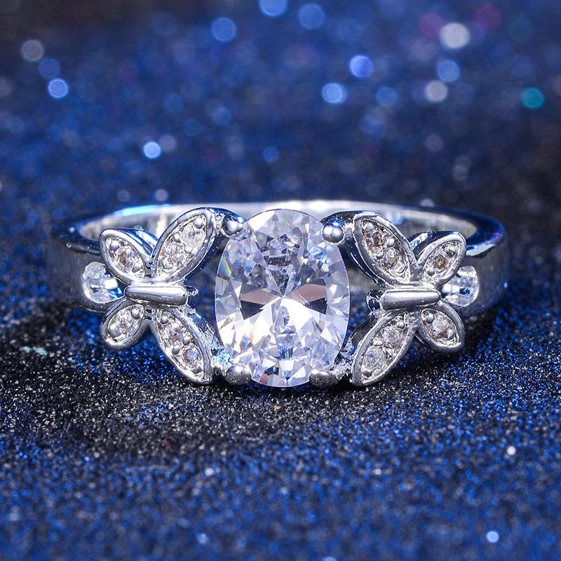Gemstone Ring Bling White White Rhinestone Diamond