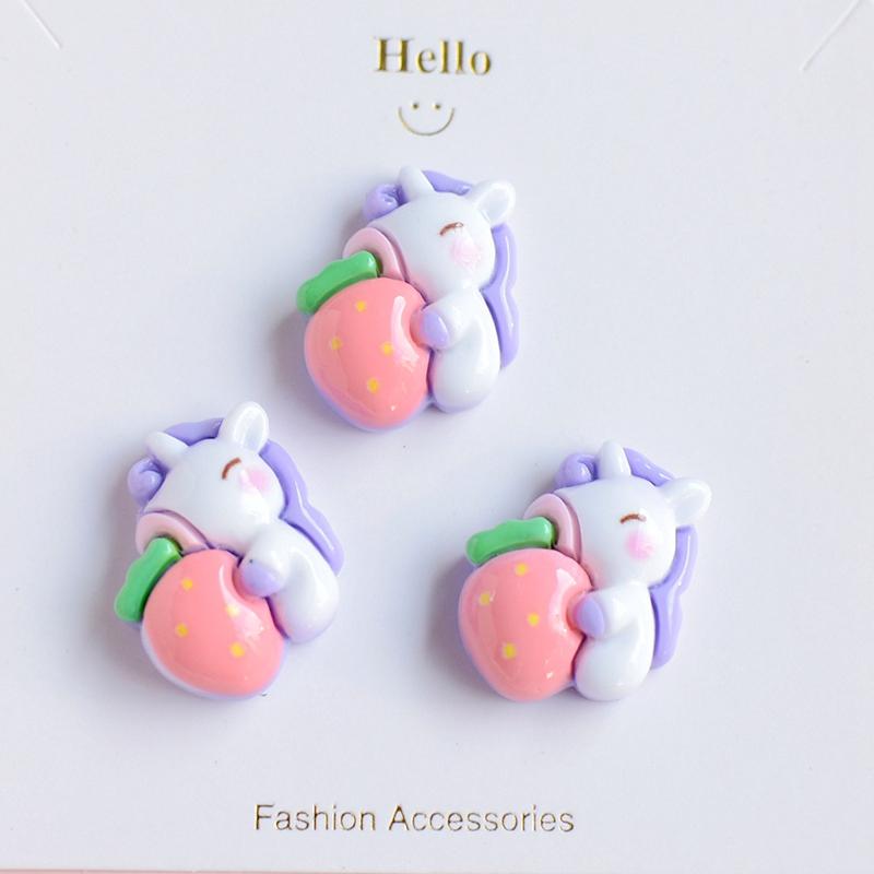 

10pcs Colorful Kawaii Cartoon Unicorn Cake, Earth Series Flat back Resin Scrapbooks Figurines DIY Decor Crafts