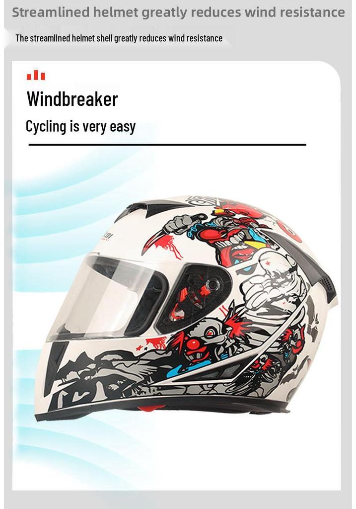 Jiekai Full Face Electric Motorcycle Helmet - Unisex, All-Season Racing Safety