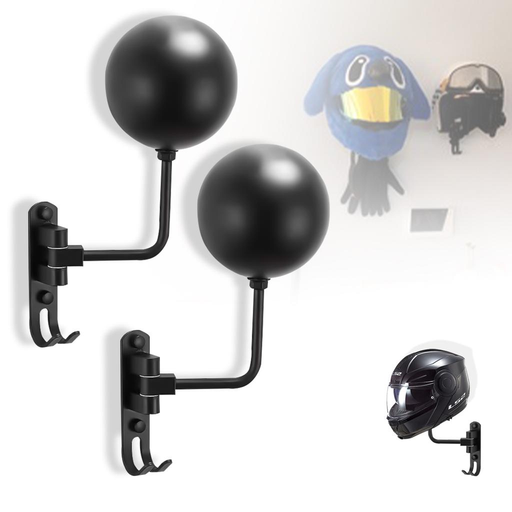 Helmet Hanger Wall Mount 180° Motorcycle Bicycle Helmet Rack Motorbike Cycling Clothes Coat Jacket Cap Bag Wig Key Display Rack