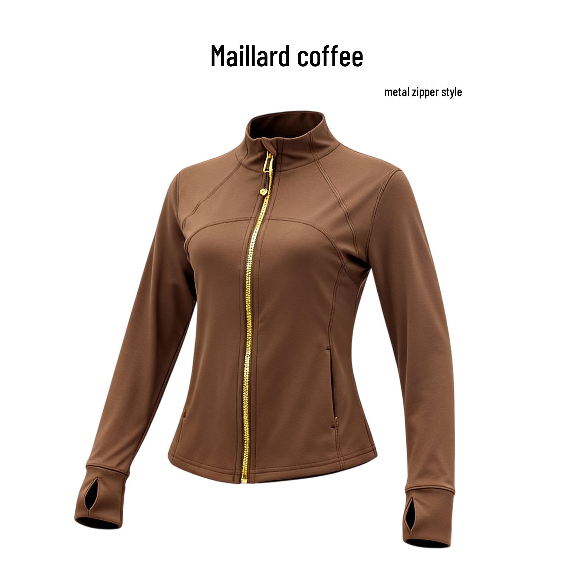 

Slim-Fit Stand Collar Yoga Jacket with Sun Protection & Four Pockets - Figure-Flattering Long Sleeve Fitness Wear for All Seasons 2XL [140-160 lbs]