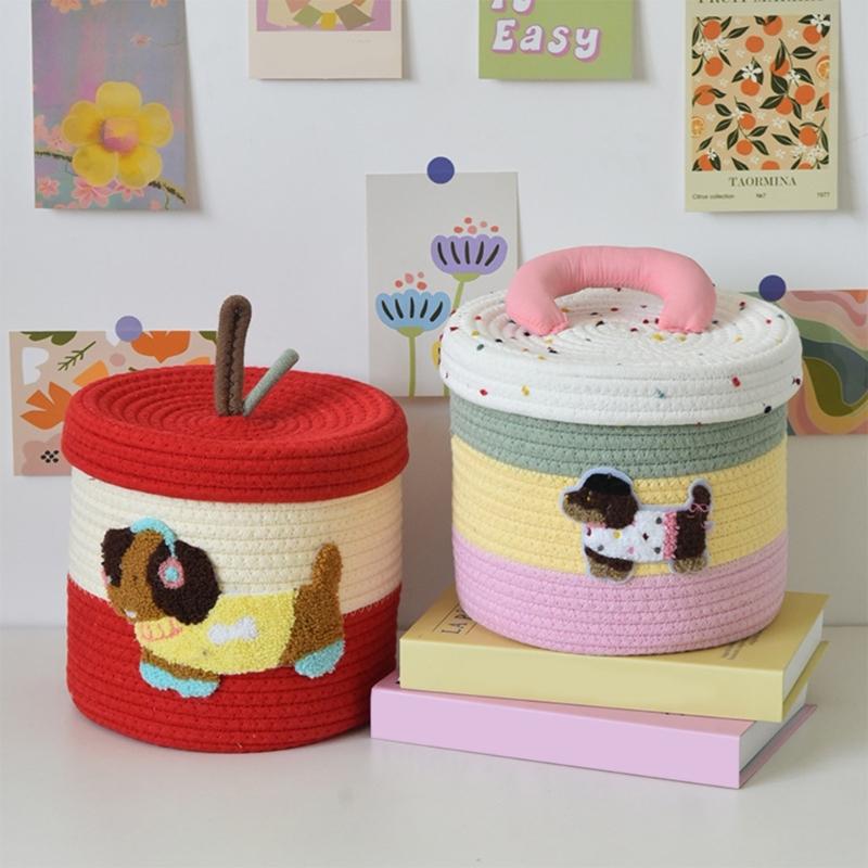 User Friendly Kids Storage Box Cartoon Pattern Cotton Organizers For Bedroom Classroom Portable Toy Container