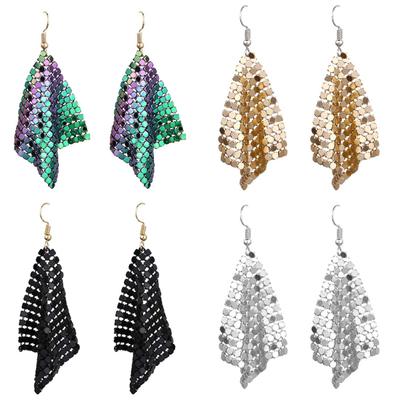 Fashion Women Sequins Mesh Dangle Drop Hook Earrings Club Evening Party Jewelry