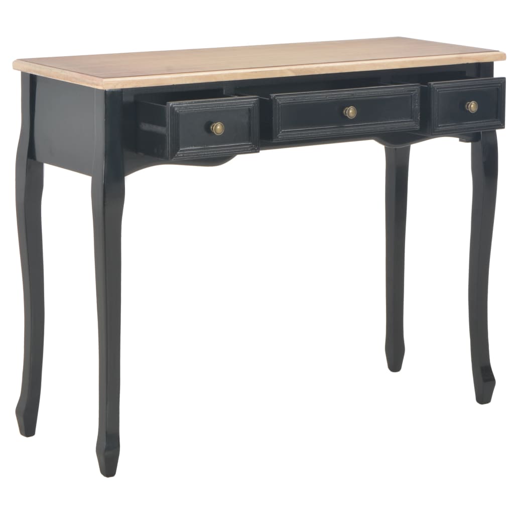 Dressing Table Console Table with 3 Drawers Black