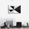 Minimalist Black & White Triangle Wall Art - Modern Geometric Abstract Canvas - Sleek & Stylish Home Decor Vintage Wall Decoration Famous Oil