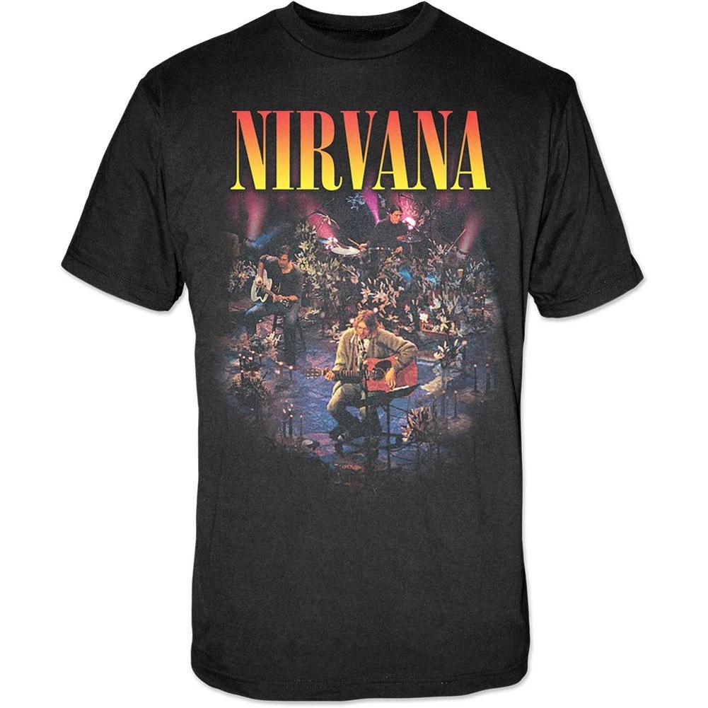 Men s Nirvana Unplugged Photo Slim Fit T-shirt Large Black XXXXL