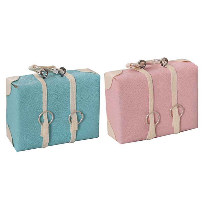 Durable 1:12 Dollhouse Miniature Leather Luggage Briefcase Handbag Vintage Suitcase Model Home Life Scene Decor Doll Fashion Accessories
