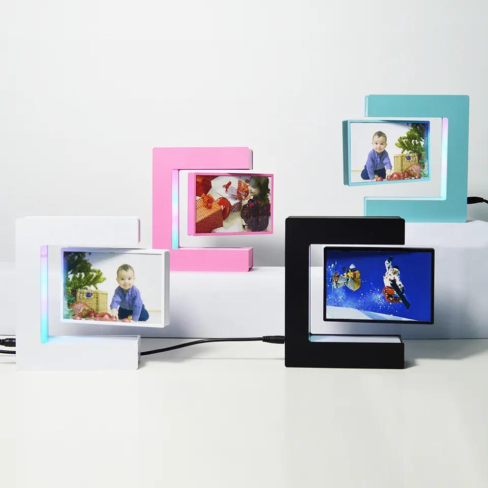 Magnetic Levitation Photo Frame - Luminous Desktop Ornament for Study or Bedroom, Perfect Suspended Holiday Gift.