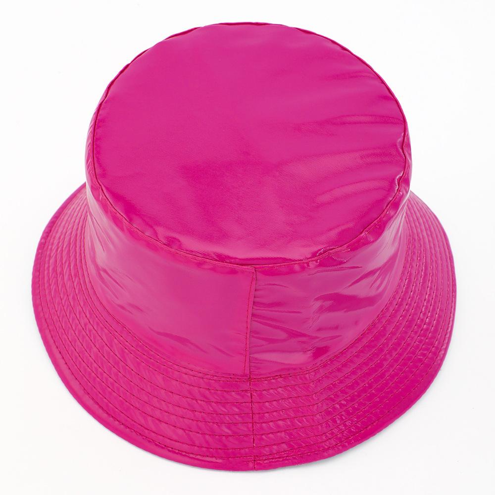 Cappello a secchiello in ecopelle da donna Reversibile in PU Cappello da sole Moda Autunno Impermeabile Cappello da pescatore Cappello a secchiello da sole Reversibile